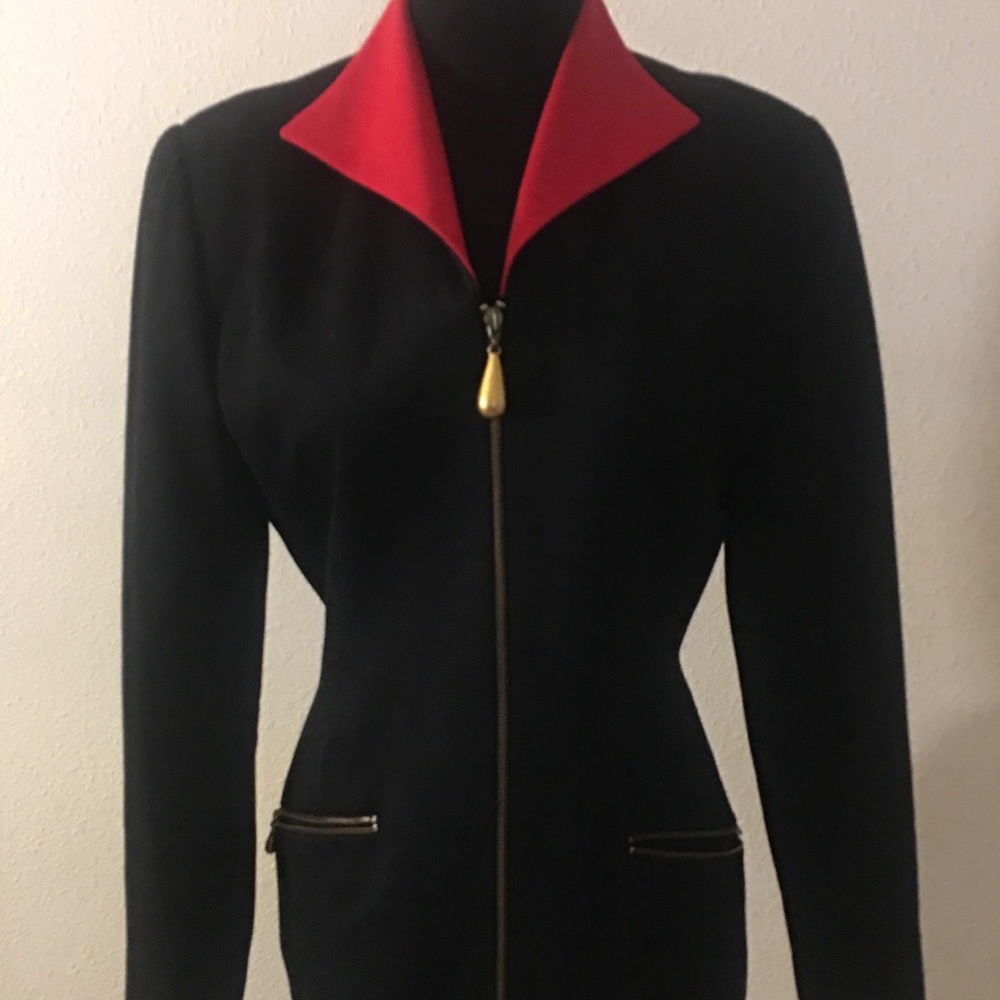 100% wool beautiful tailored attire red and blk
